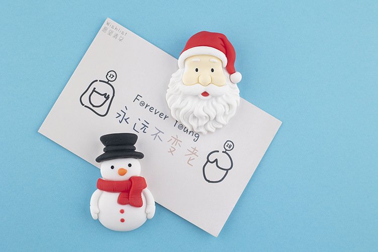 wholesale christmas themed fridge magnets: santa claus, santa's head, reindeer, snowman, christmas tree factory direct