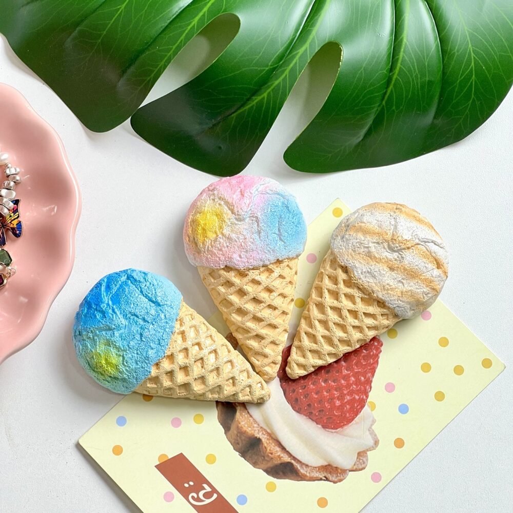 wholesale cartoon resin painted craftsmanship, cute ice cream-shaped fridge magnets for home daily decorations factory direct
