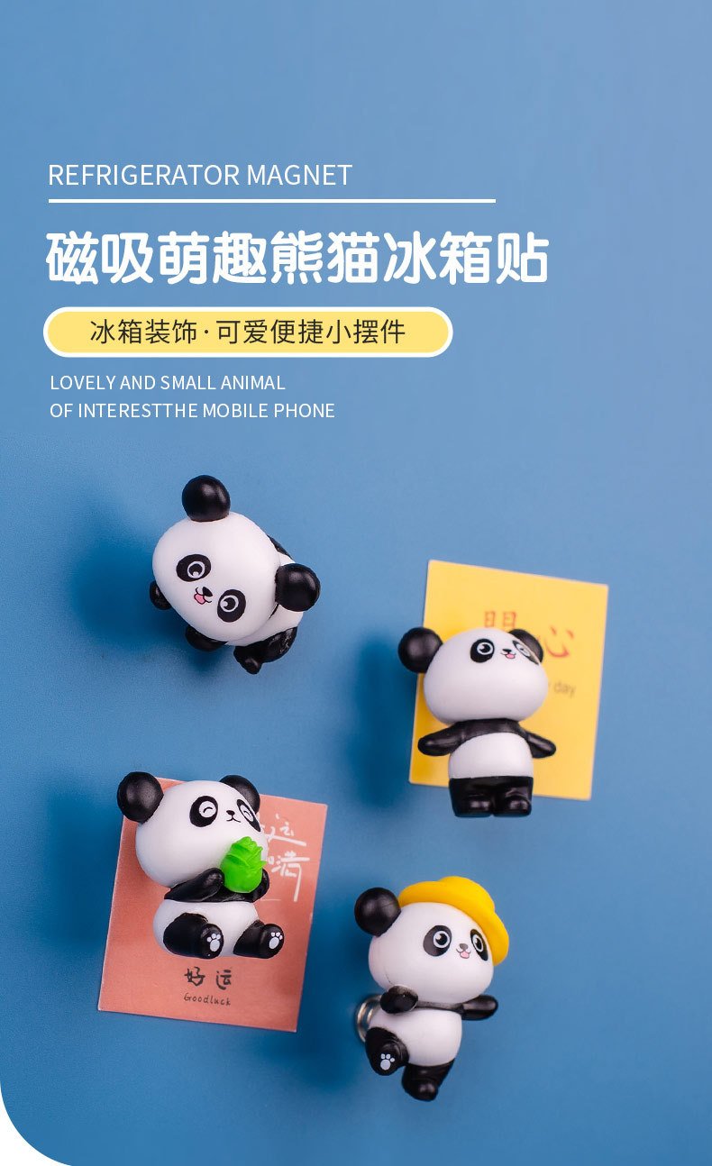 wholesale adorable panda fridge magnets, magnetic attraction, 3d creative travel cultural souvenirs, gifts, magnetic home decorations factory direct
