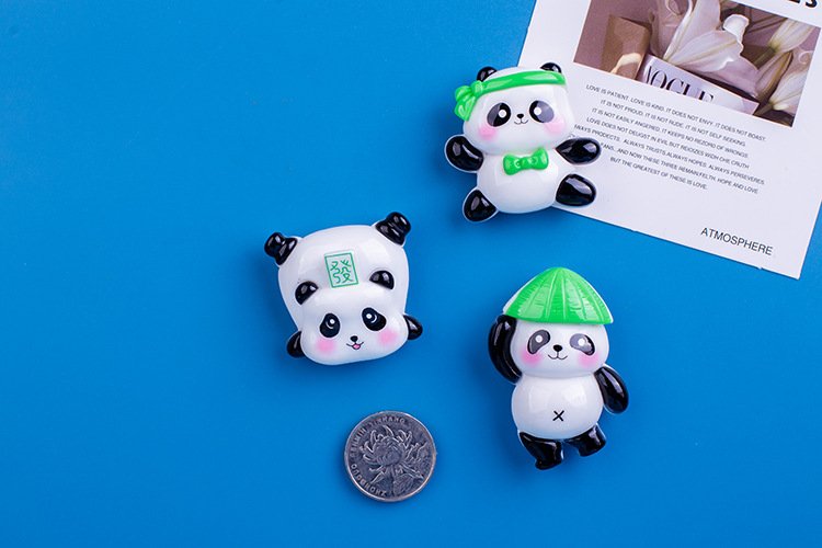 wholesale cute panda cartoon fridge magnets, 3d magnetic iron for fridge doors, home iron cabinets, and entrance decorations factory direct