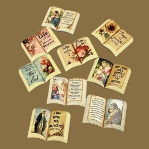 wholesale book-shaped ceramic fridge magnets, religious book design, suitable for home daily use and festival gifts, decorative fridge magnets factory direct