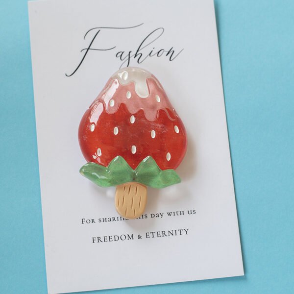 wholesale summer ice cream fridge magnets, magnetic stickers, creative cartoon, cute resin strawberries with jelly texture, home decorative message stickers factory direct