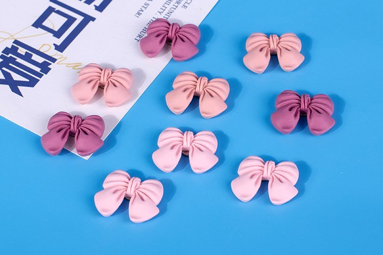 wholesale cute pink bow handmade diy mobile phone cases, fridge and cup stickers, hair clips and accessories, resin components and materials factory direct