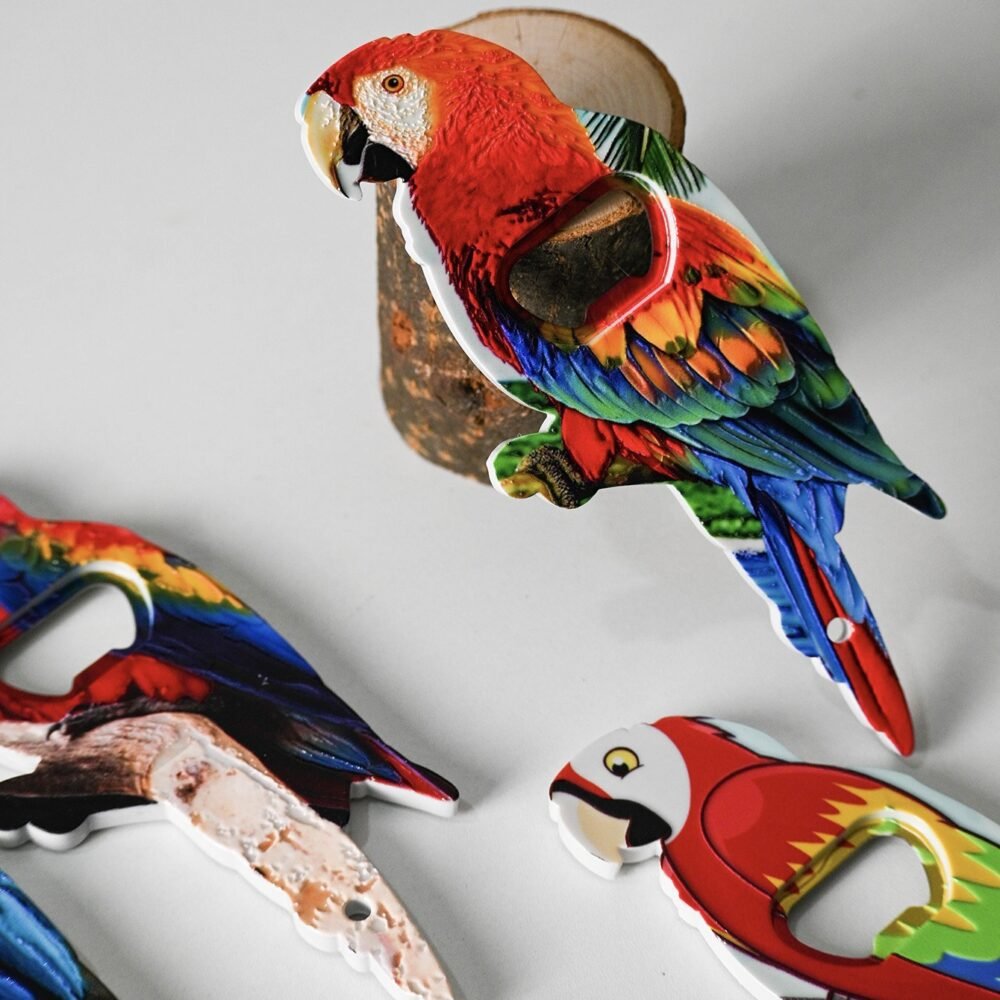 wholesale parrot bottle opener fridge magnets, melamine material with embossed craftsmanship, cute fridge magnets with colorful patterns factory direct wholesale parrot bottle opener fridge magnets, melamine material with embossed craftsmanship, cute fridge magnets with colorful patterns factory direct