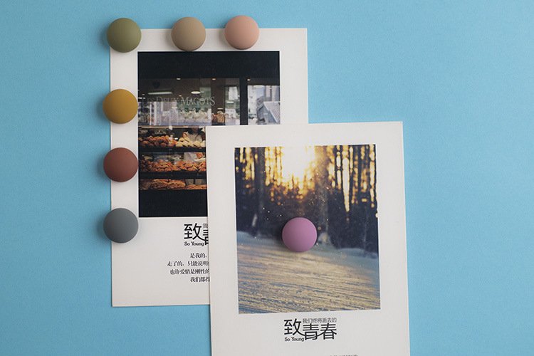wholesale ins summer macaron matte morandi color semi-circle magnetic fridge magnets, instant photo fixing magnetic strips factory direct
