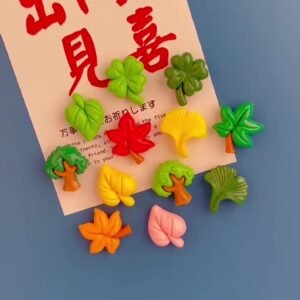 wholesale leaves, ginkgo, maple leaves, sandblasted resin fridge magnets, creative magnets, korean 3d magnets, cartoon magnets, ins style factory direct