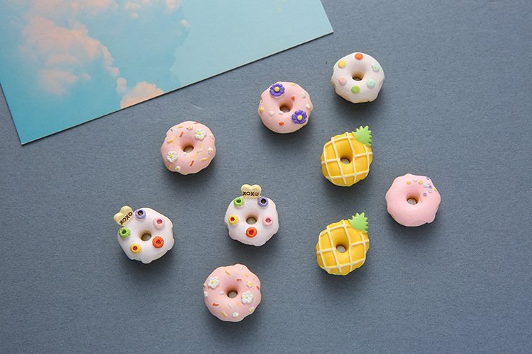 wholesale colorful simulated pu donut fridge magnets, photography props, decorative models, cake and dessert factory direct