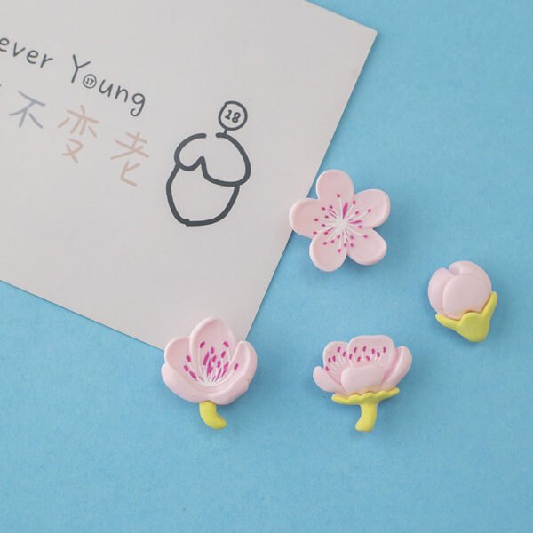 wholesale fresh resin fridge magnets, magnetic stickers, magnetic iron stickers, country flowers, creative whiteboard stickers, peach blossom magnetic stickers, cup stickers factory direct