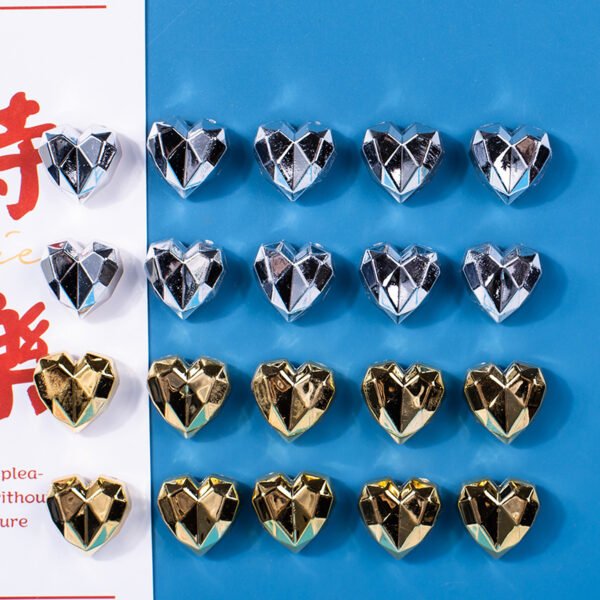 wholesale adorable 3d electroplated heart fridge magnets, magnetic stickers for children&apos;s early education whiteboards, decorative stickers, magnets factory direct