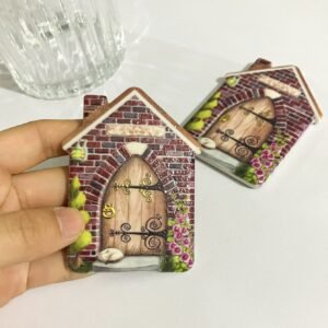 wholesale melamine house fridge magnets with gold-plated craftsmanship, embossed texture, shatter-resistant synthetic resin for home decoration factory direct