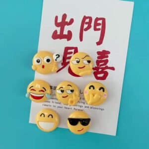 wholesale 3d creative funny and wacky emoji yellow smiley fridge magnets, magnetic stickers, home decorative magnetic stickers factory direct