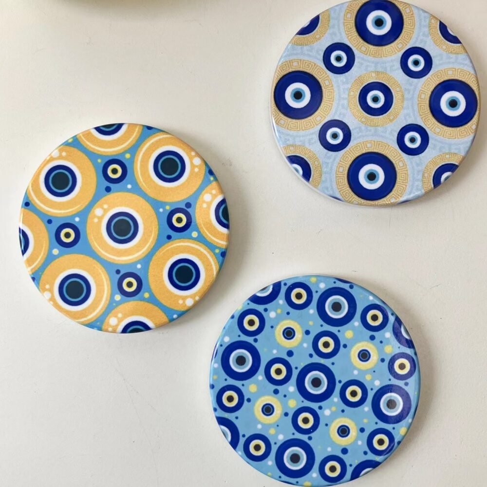 wholesale round angel eye ceramic fridge magnets, suitable for amazon cross-border european and american markets, home daily decorative magnets factory direct