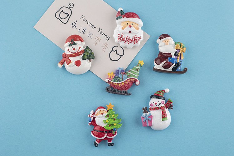 wholesale christmas fridge magnets, personalized creative christmas decorative magnets, snowman magnetic attraction sets, gift magnetic stickers factory direct