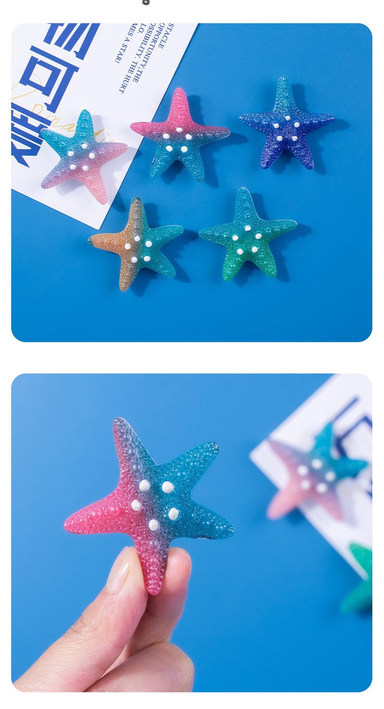 wholesale cute ocean-style shell and starfish resin fridge magnets, 3d magnetic stickers, ironstone slotted board decorative magnetic stickers factory direct
