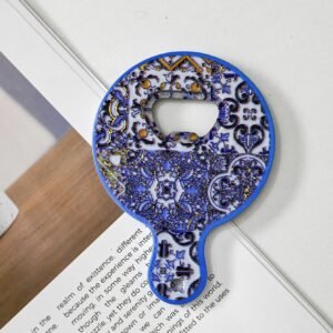 wholesale gourd bottle opener fridge magnets, melamine material with embossed texture and gold-plated craftsmanship, blue and white porcelain bottle opener factory direct