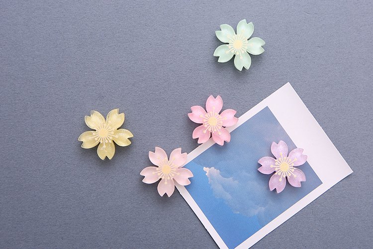 wholesale cherry blossom fridge magnets, creative magnets, korean cartoon, cute resin message magnets, photo stickers factory direct