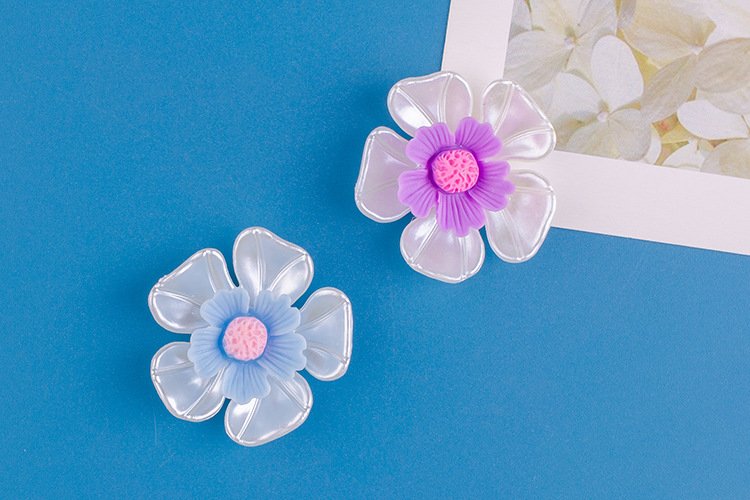 wholesale flower fridge magnets in blue, pink, purple, yellow, green, 3d decorative stickers factory direct