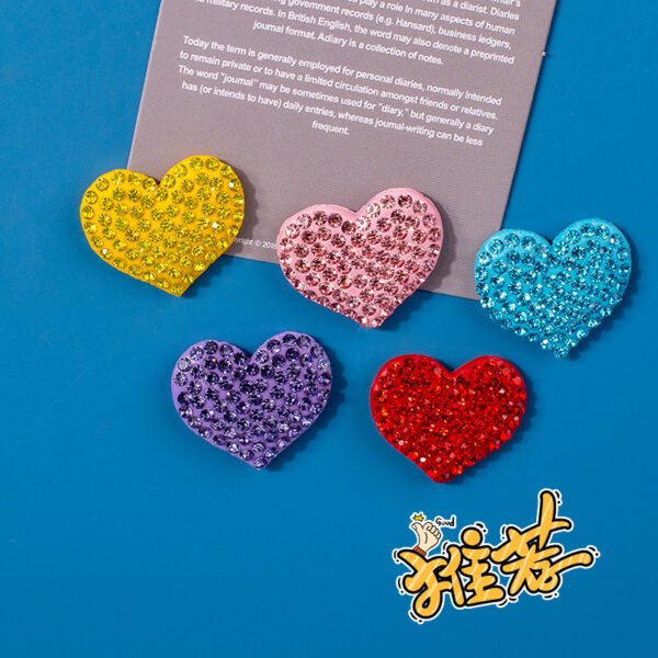 wholesale fully beaded red heart fridge magnets, magnetic stickers, peach heart, couples&apos; wedding decorative stickers, 3d resin heart-shaped magnetic stickers factory direct