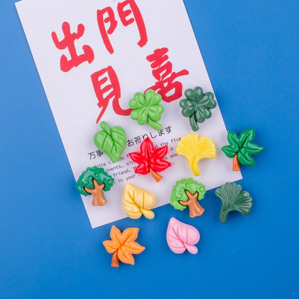 wholesale leaves, ginkgo, maple leaves, sandblasted resin fridge magnets, creative magnets, korean 3d magnets, cartoon magnets, ins style factory direct