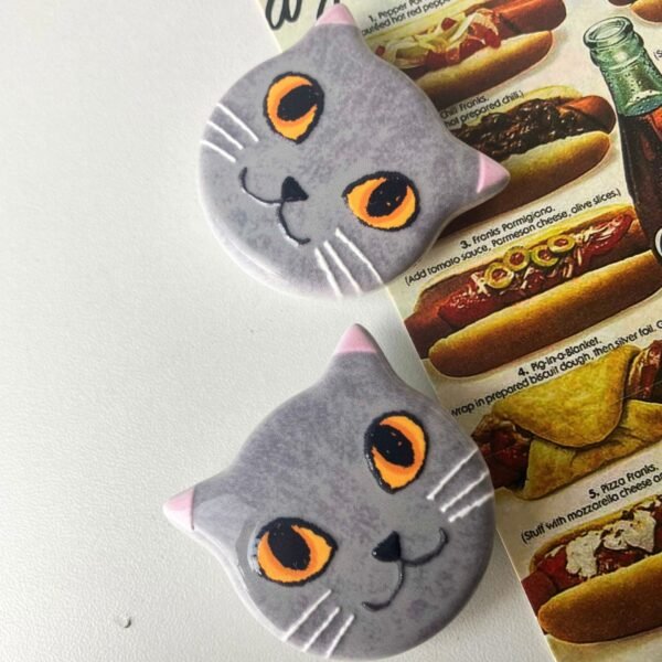 wholesale new arrival cute cat head fridge magnets, melamine material with embossed texture, shatter-resistant synthetic resin for home decoration factory direct
