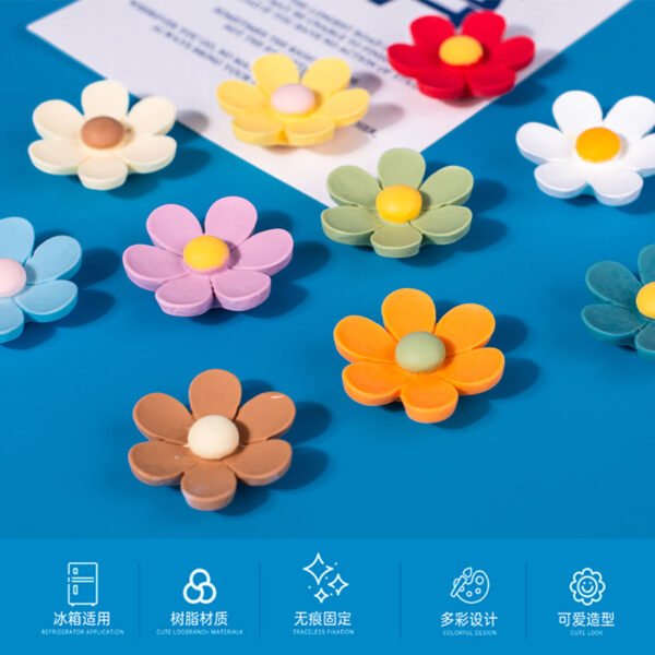 wholesale daisies fridge magnets, magnetic stickers, little flower bows, 3d resin creative ironstone magnetic stickers factory direct