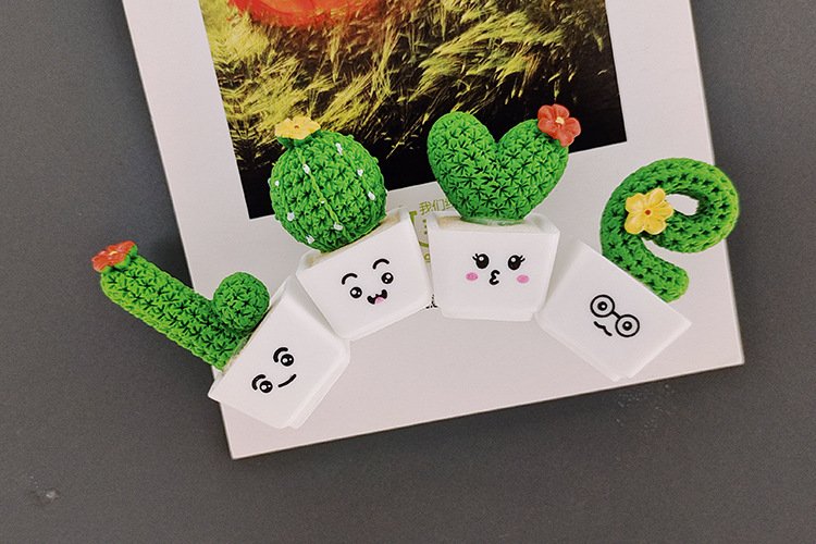 wholesale love cactus and small succulents, nordic plants, ins magnetic fridge magnets, 3d resin, museum and bookstore cultural and creative products factory direct
