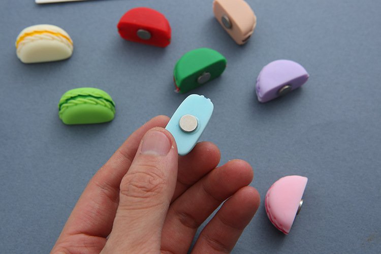 wholesale half french macaron 3d food fridge magnets, magnetic stickers, tempered glass door panel fridge decorative stickers factory direct