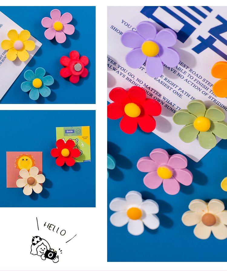 wholesale daisies fridge magnets, magnetic stickers, little flower bows, 3d resin creative ironstone magnetic stickers factory direct