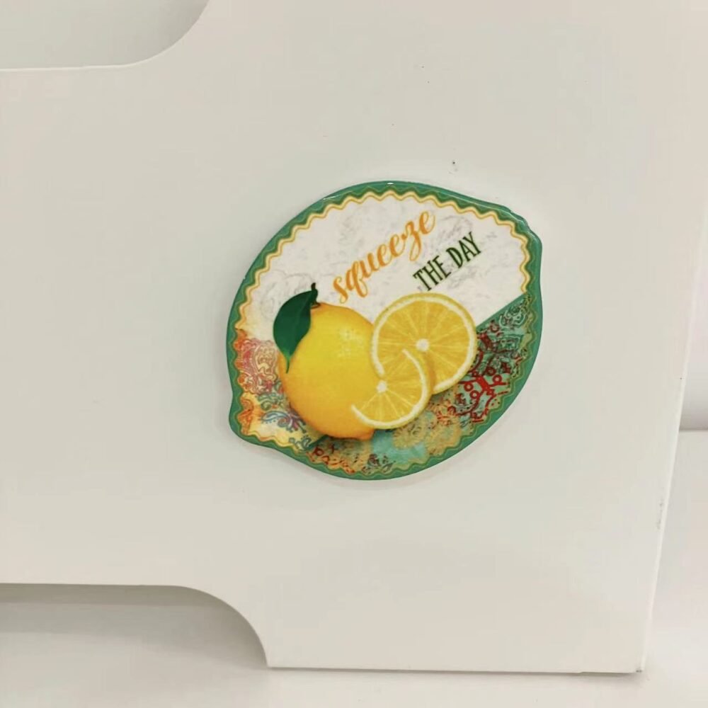 wholesale ceramic fridge magnets, lemon shape, refreshing summer home decoration factory direct