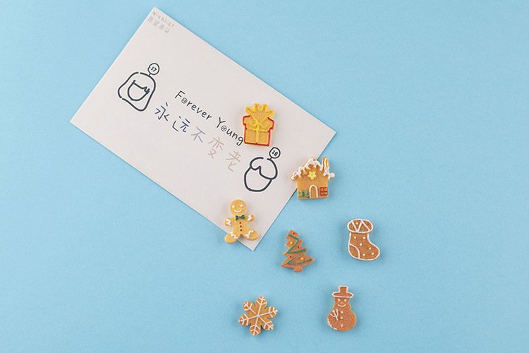 wholesale gingerbread man christmas cookies creative fridge magnets, snowman, gift, strong magnetic stickers, home early education decorations factory direct