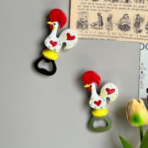 wholesale rooster and lizard-shaped fridge magnets, travel souvenirs, home decorative crafts, creative resin bottle openers factory direct