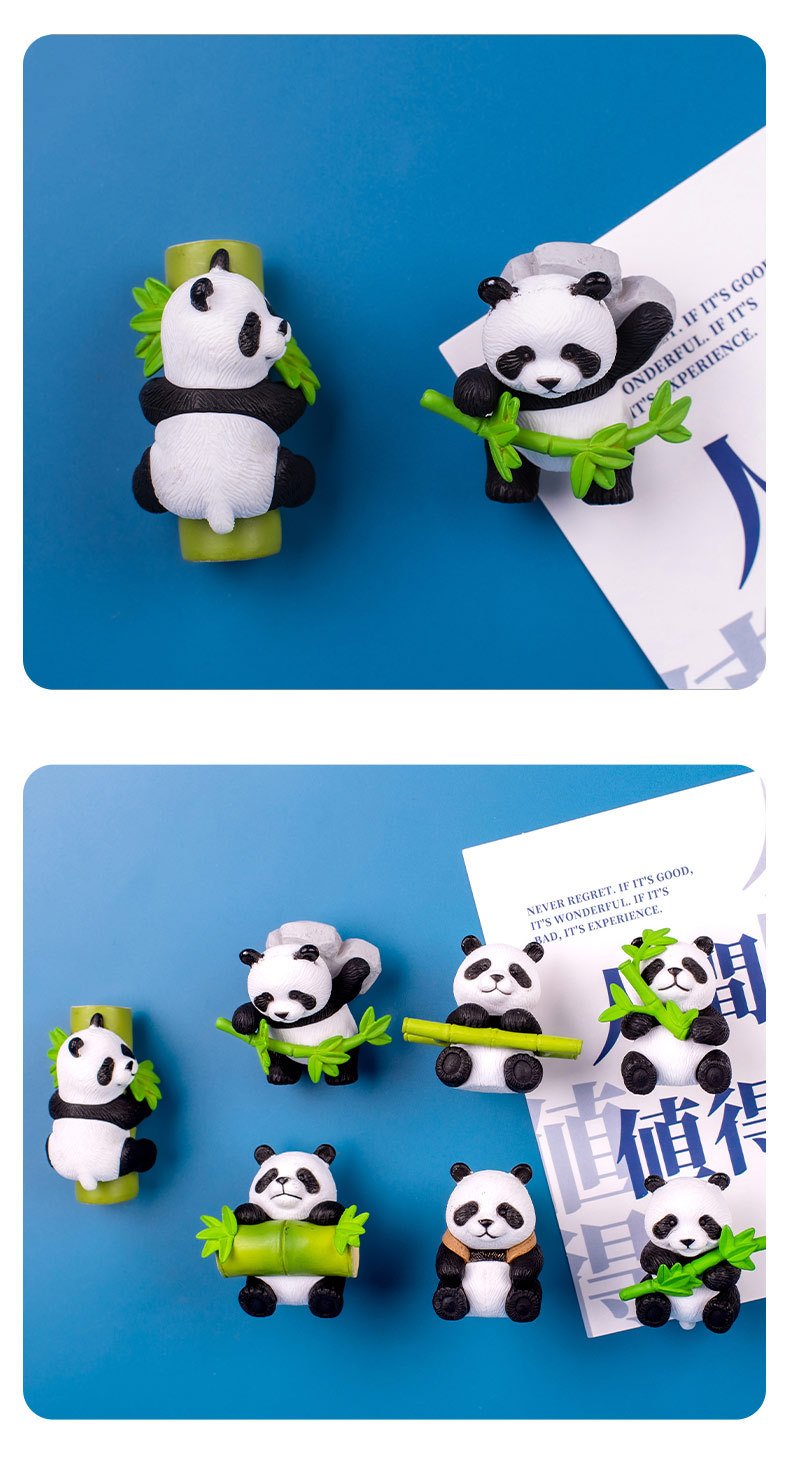 wholesale adorable panda fridge magnets, magnetic attraction, 3d creative travel cultural souvenirs, gifts, magnetic home decorations factory direct