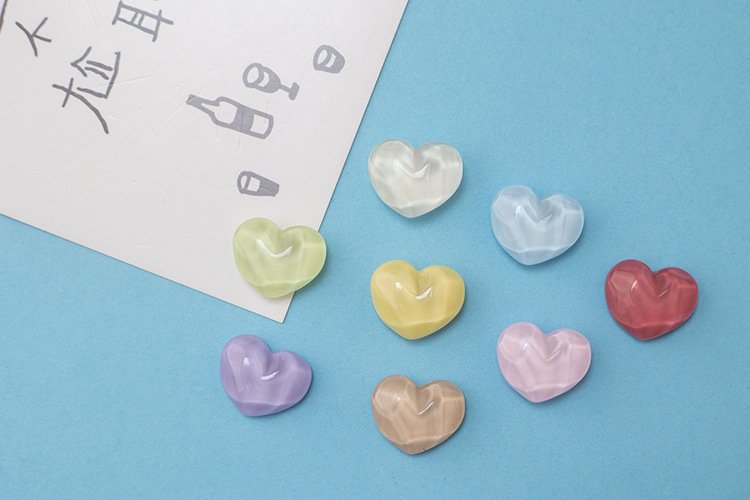 wholesale heart-shaped ironstone diy magnetic morandi-colored decorative fridge magnets factory direct