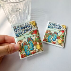 wholesale new ocean series gold-plated embossed ceramic fridge magnets for home decoration and daily use factory direct
