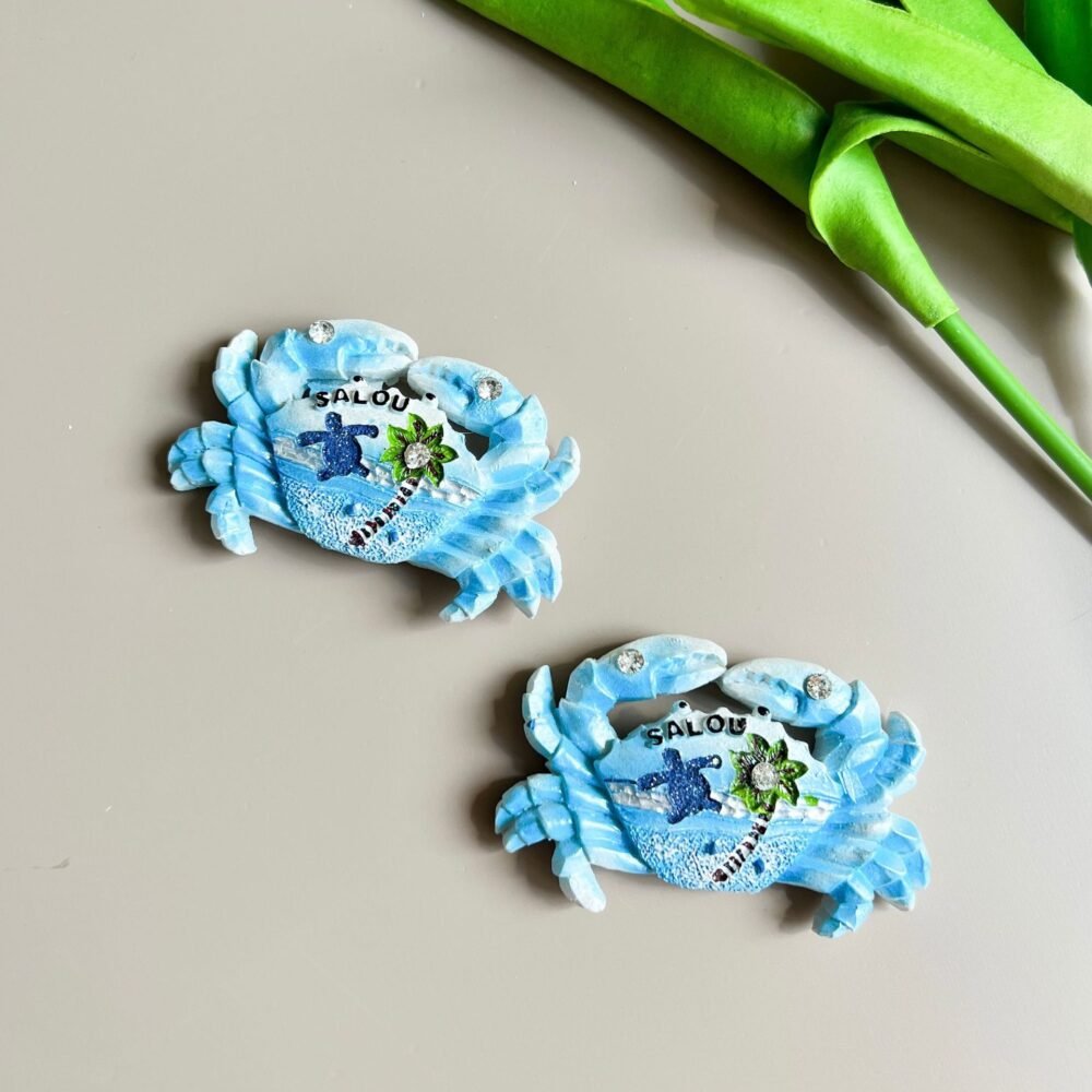 wholesale dolphin and crab cute resin fridge magnets, hand-painted ocean style for home daily use factory direct