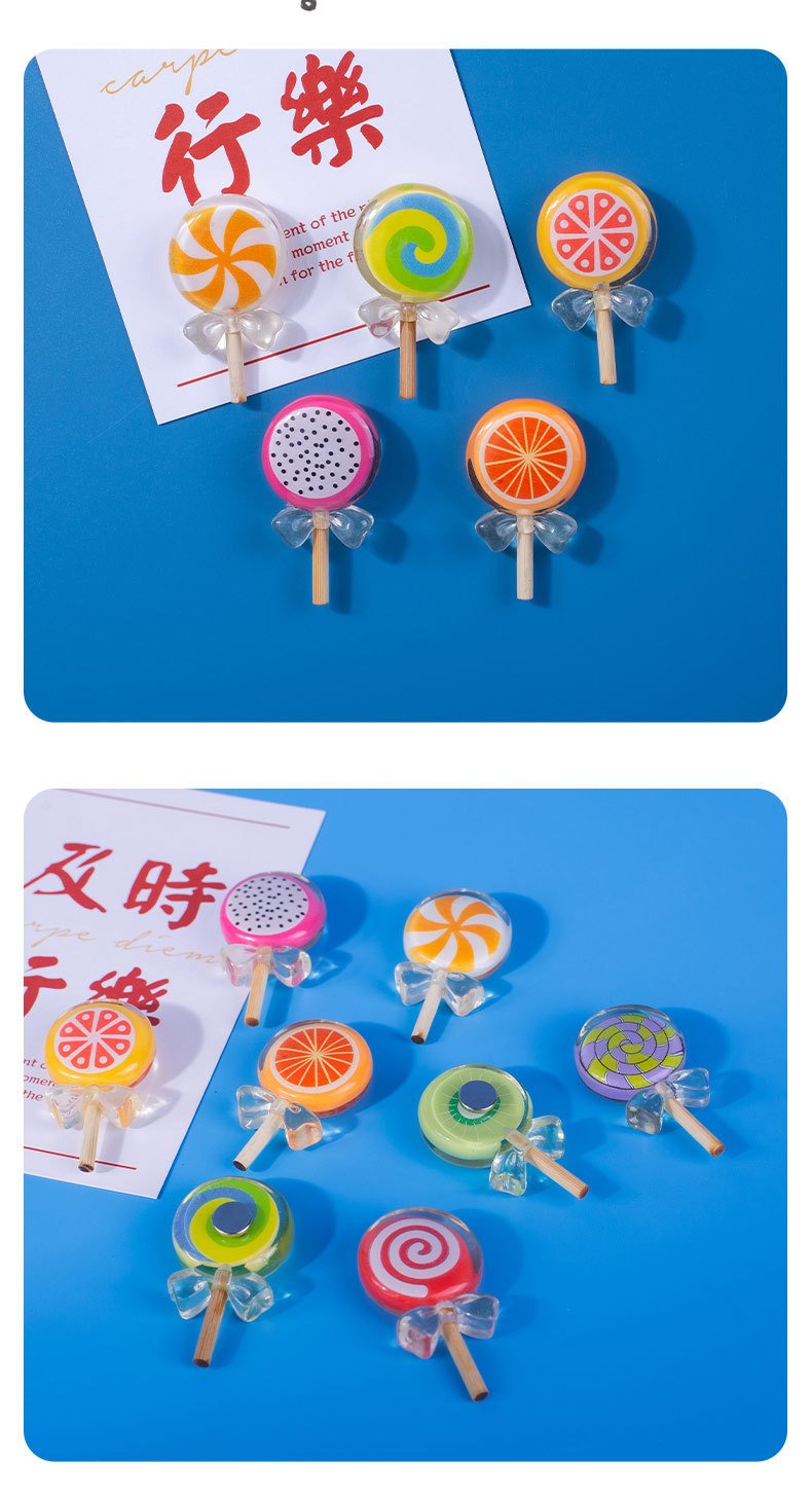 wholesale creative fruit ice-clear lollipop fridge magnets, magnetic stickers, refrigerator door decorations, home message stickers, convenient magnetic stickers factory direct