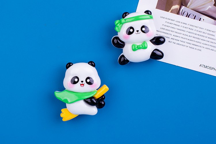 wholesale cute panda cartoon fridge magnets, 3d magnetic iron for fridge doors, home iron cabinets, and entrance decorations factory direct