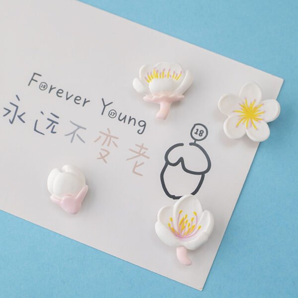wholesale fresh resin fridge magnets, magnetic stickers, magnetic iron stickers, country flowers, creative whiteboard stickers, peach blossom magnetic stickers, cup stickers factory direct