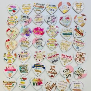 wholesale gold-plated ceramic fridge magnets, heart shape, 3d effect for home decoration factory direct