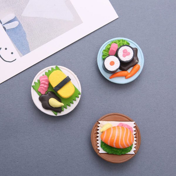 wholesale creative sushi 3d magnetic clips, photo and message stickers fridge magnets, magnetic stickers, cute ironstone home decorations factory direct