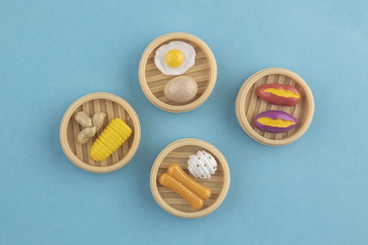 wholesale food fridge magnets: steamed chicken feet, steamed sweet potatoes, steamed flower rolls, steamed eggs, steamed corn, steamed fermented rice cake factory direct