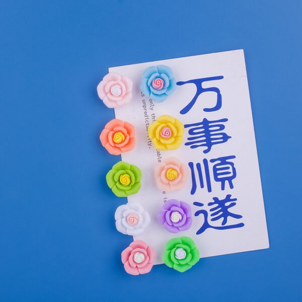 wholesale macaron mini five-petal flower fridge magnets, magnetic stickers, personalized creative and cute decorative resin magnetic stickers factory direct