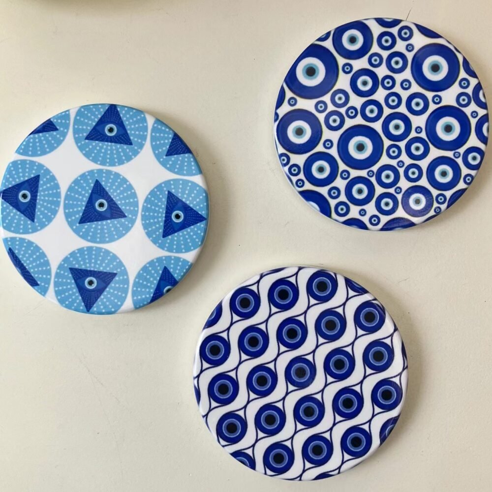 wholesale round angel eye ceramic fridge magnets, suitable for amazon cross-border european and american markets, home daily decorative magnets factory direct