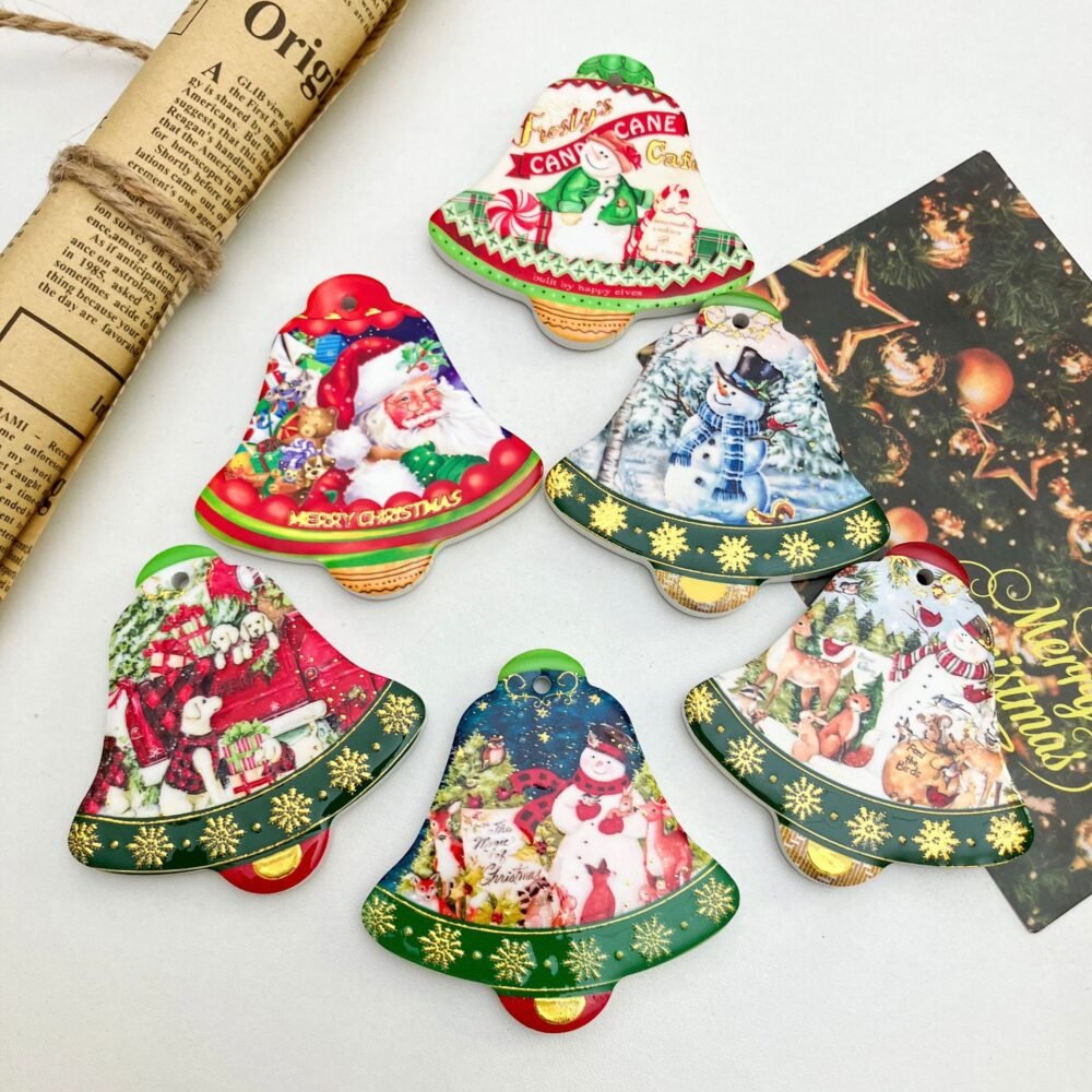 wholesale bell christmas ceramic fridge magnets, gold-plated craftsmanship, 3d texture, unique and creative fridge magnets factory direct