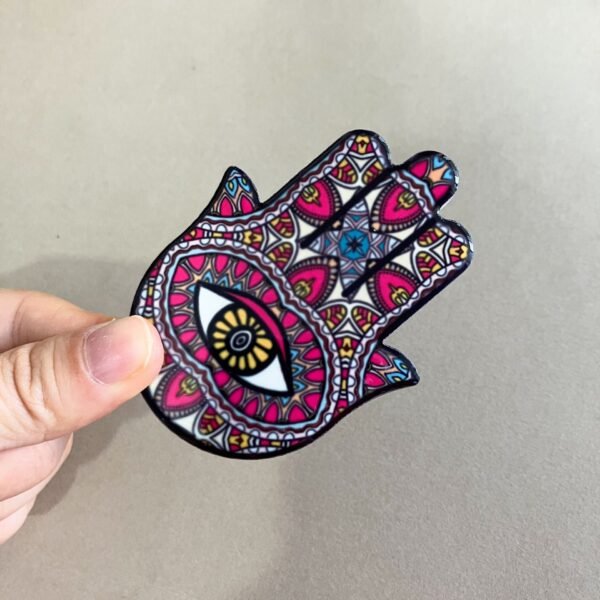 wholesale hand of fatima ceramic fridge magnets, creative palm design, angel eye magnets for home decoration factory direct