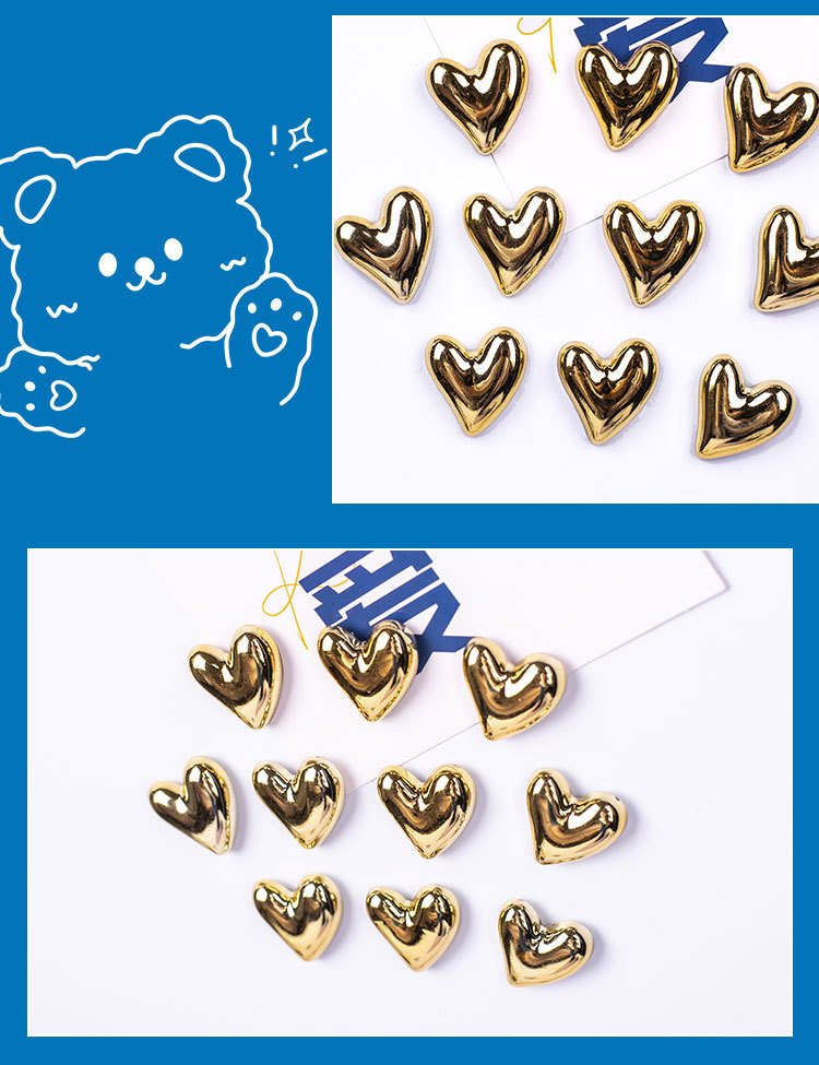 wholesale creative electroplated heart-shaped glossy retro color fridge magnets, photo wall instant photo magnets, ins message board decoration factory direct