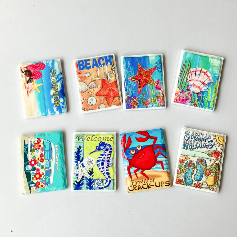 wholesale new ocean series gold-plated embossed ceramic fridge magnets for home decoration and daily use factory direct
