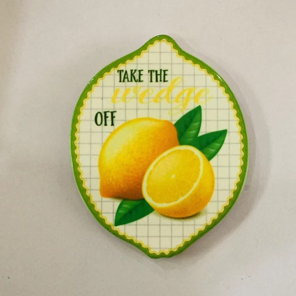 wholesale ceramic fridge magnets, lemon shape, refreshing summer home decoration factory direct