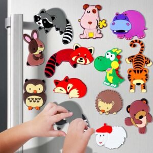 wholesale anti-slip soft gel children&apos;s magnetic stickers, baby cognitive silicone soft magnetic stickers, forest animals cartoon fridge magnets factory direct
