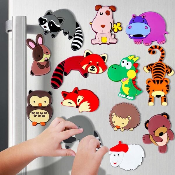 wholesale anti-slip soft gel children&apos;s magnetic stickers, baby cognitive silicone soft magnetic stickers, forest animals cartoon fridge magnets factory direct